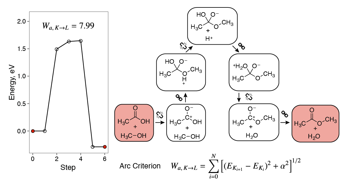 Chemical heuristics in the esterification reaction